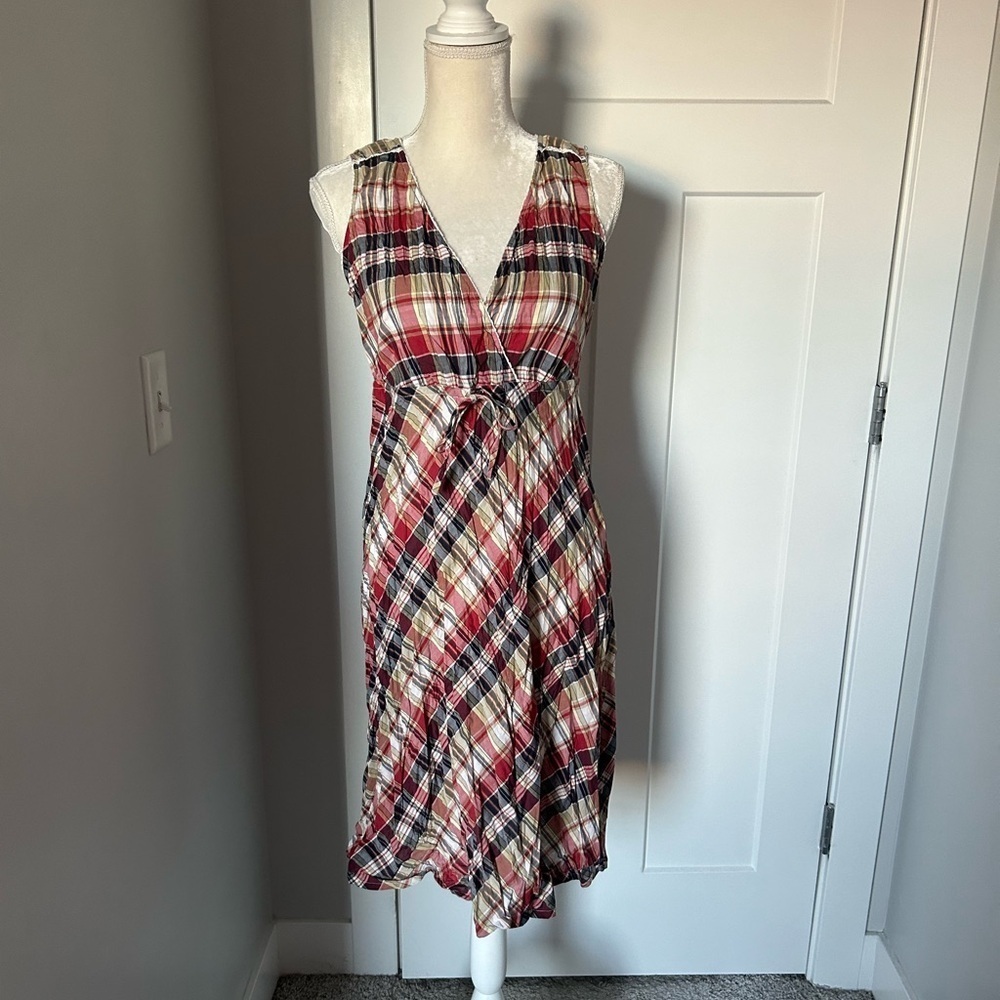 Eddie Bauer Plaid Crinkle Dress
